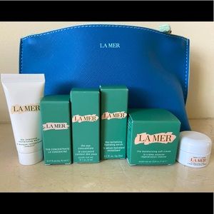 La Mer sample set and cosmetic bag